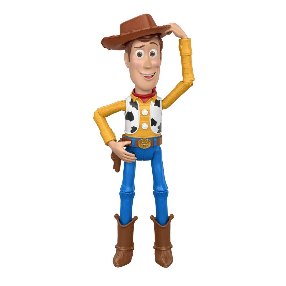 Mattel Disney And Pixar Toy Story 5 Large Scale Woody Figure, 12 Inch Movie Howdy Partner Toy With Hat Tip Move, 14 Posable Joints, Jkv38