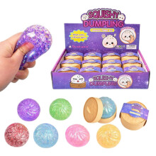 12pcs Giant Dumpling Squishys, Rainbow Glitter Squishy Bao Dumpling Sensory Fidget Toy,Flashing D-umpling Soft And Cute Toy,Stress Relief Sensory Bal