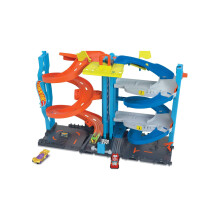 Hot Wheels City Racetrack, Transforming Race Tower, 2-in-1 Tower Mode or Race Mode for Single or Dual Racing, Includes 1 Toy Car in 1:64 Scale, Toys