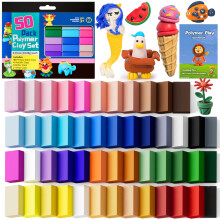 iFergoo 50 Color Polymer Clay Kit – Oven Bake Modeling Clay Set, Non-Toxic Vibrant Colors for Jewelry Making and Miniatures, DIY Craft for Beginners