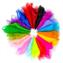 Quelcc 20 Pcs Dance Sensory Scarves, Dance Juggling Scarf 60 x 60cm, Multicolor Square Silk Dance Scarf, Coloured Fabric Play Silks for Children, Rhy
