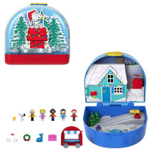 Polly Pocket x Peanuts Collector Compact, Micro Dolls and Playset, 7 Themed Accessories, 4 Iconic Locations, Snoopy & Woodstock, JFV05