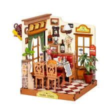 Rolife DIY Miniature House Kit Champs-Élysées Bistro, 160-Piece Model Kit Dolls House for Adults Teens No Glue Needed
