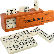 Smilejoy Dominoes Set for Adults, Double 6 Jumbo Domino Set | Traditional Thick Size Double Six Domino Game | 28 Retro Dominos Pieces with Luxury Bro