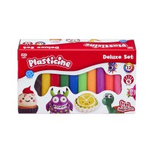 The Original Plasticine, Deluxe Refill Set – 12 Colours of Modelling Clay with Sculpting Tool & Instructions – Reusable, Non-Hardening Craft Fun