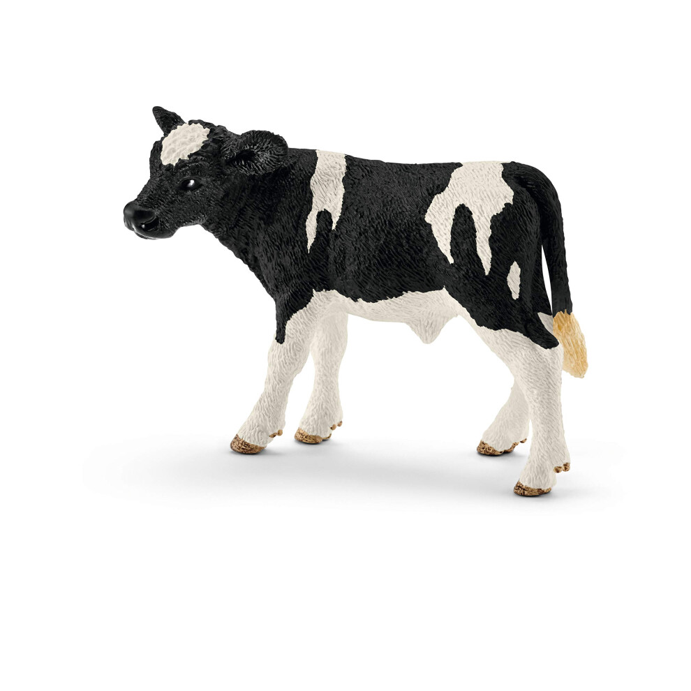 Schleich 13798 Holstein Calf Farm World Toy Figure, Realistic Animal Figurine For Kids Ages 3-8