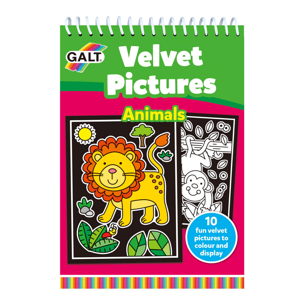 Galt Toys, Velvet Pictures - Animals, Colouring Books For Children, Ages 4 Years Plus, Multicolor, 14.8 X 1 X 21 Centimeters