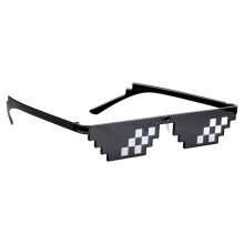 Tabanzhe Unique 8-Bit Pixel Mosaic Cool Glasses - Black Thug Life Sunglasses, Swag Glasses for Unisex, UV Protection, Suitable for Parties and Games o