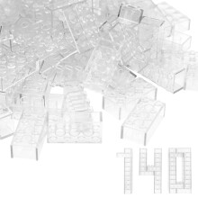 WYSWYG 140 building blocks set - 2 x 4 classic building blocks, compatible with top brands, colorful, for kids & MOC lovers - Transparent