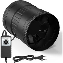 Duct Fan 150mm with Speed Controller, 587m3/H Pipe Fan,EC Motor Extractor Fan for Grow Tent, Greenhouse,Basement Eu Plug