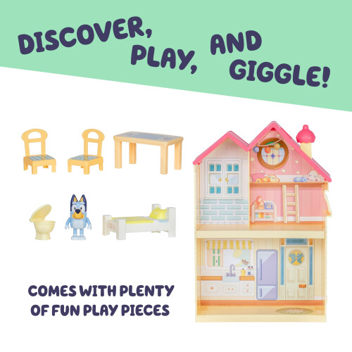 Bluey Bluey Mini Home Playset Compact House Playset With Carry Handle Three Diffe 2
