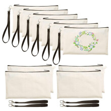 10 Pz Astuccio per Penne nel Bianca per Sublimazione Borse per Artigianato DIY nel Bianca Astuccio per Matite nel Tela Astuccio per Trucco nel Tela