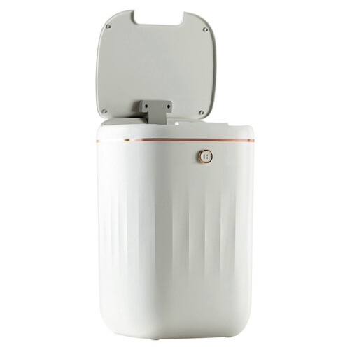 20L  Trash Can Automatic Waterproof Electric Waste Kitchen Bathroom Toilet Automatic Sensor Garbage Can-White
