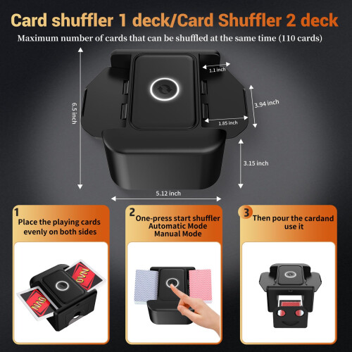 M5Automatic Card Shuffler Rechargeable 2 Decks 2000 mAh Built in Battery US 2