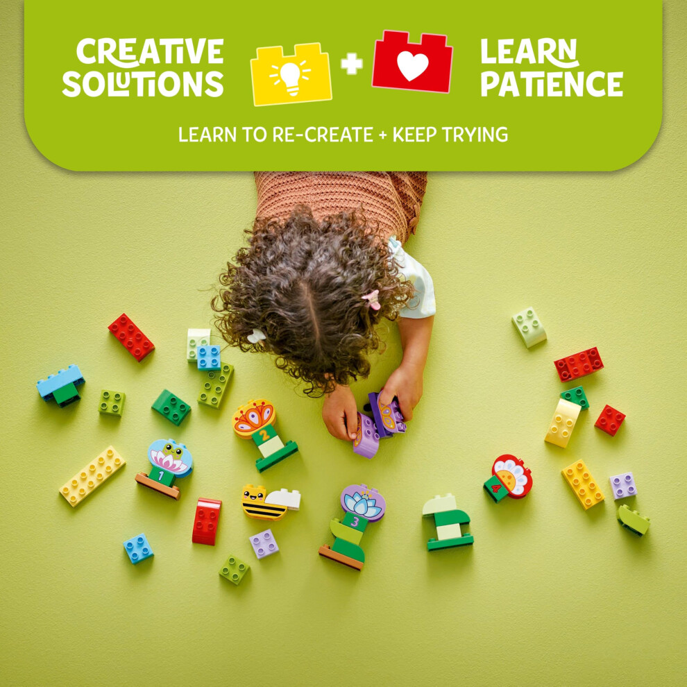 Lego Duplo Creative Garden & Flowers - Montessori Toys For 2+ Year Old Girls & Boys - Stacking Toy Incl. Flower & Number Bricks For Fine Motor Skills