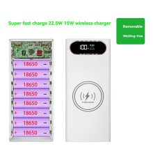 Brak Baterii 10/12 18650 Baterie Power Bank Etui Ładowanie 22,5 w QC3.0 PD3.0 TYP C Bezprzewodowe 15 w Ładowanie Pudełko do Przechowywania B