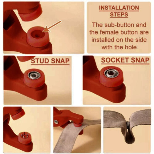 Five Claw Button Installation Tool Pliers Set Invisible Snap Button Sewing-Free Button Set is Suitable for DIY Crafts.
