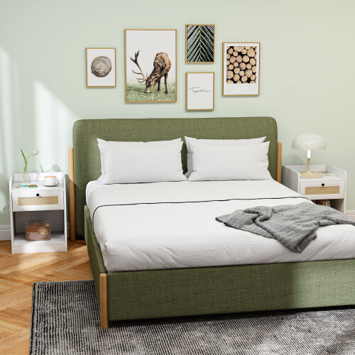 Homcom Mesitas de Noche Blanco 40 x 40 x 53 cm 1