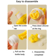 Frascos Portáteis de Silicone Recarregáveis para Viagem, Ideais para Shampoo, Sabonete Líquido, Loção e Creme Facial, com Sistema de Aperto.