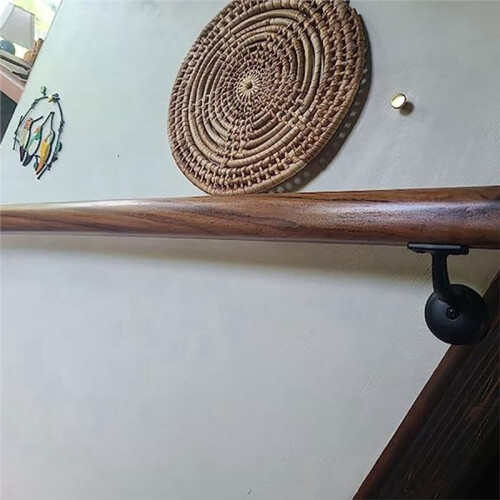 Handlaufhalterung, Robuste Treppenstütze für Treppen in Haus oder Büro, Mattschwarz, 6er-Pack 2