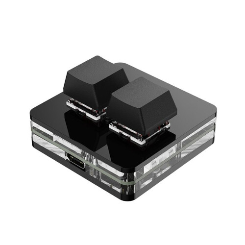 Custom  Keyboard 2 Key RGB Macro OSU Keypad Programmable Mechanical Keyboard for Gaming Working, Black Type A 1