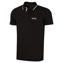 (XXL, Black) Hugo Boss Mens Paddy Pro BOSS Contrast Stripe Active Golf Polo Shirt