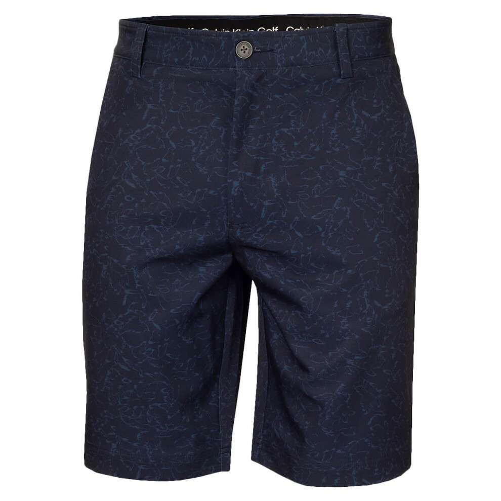 Calvin Klein (38" Waist, Navy) Mens Printed Bullet Stretch Lightweight Wicking Golf Shorts
