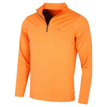(M, Orange Marl) Calvin Klein Mens 2026 Harlem 1/4 Zip Lightweight Technical CK Golf Sweater