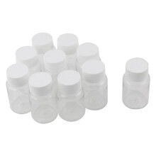100 Unidades de Garrafas RecarregáVeis de 15 Ml de PláStico PET Transparente Recipiente de Garrafas Vazias com Tampa de Rosca