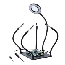 Soldering, with 3 LED Magnifying Lights PCB Holder 4 Flex Arm Soldering Stations for Electronic Soldering Repair Jewelry