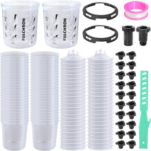 Einweg-Farbmischbecher-Set, 600 Ml (20 Oz) - 50 Becher mit Deckel, 2 Hartbecher mit Halteringen, 2 Adapter und PTFE-Band