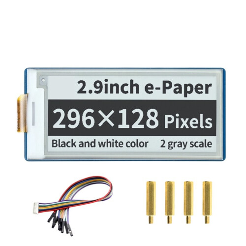 2.9inch EPaper Display for Raspberry Pi  E-Ink White/Black 296x128 Pixels SPI Communication Interface Screen