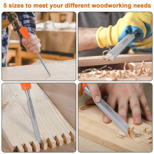 5 Piece Wood Chisel Sets Woodworking Tools Set, Wood Chisels for Woodworking with Steel Hammer End, Wood Tools Chisel