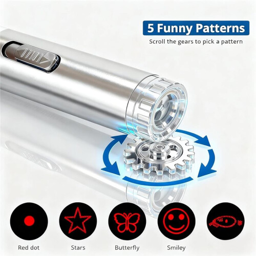 Interactive Cat Toy Pointer Digital Cat Teaser Stick, Infrared Flashlight, Charging Cat Teaser Multi-Functional Toy B 1