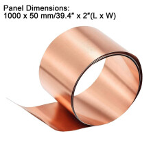 Copper Sheet Roll, Metal Foil Plate 1000mm x 50mm x 0.1mm 4Pcs