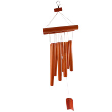 Hand-Crafted Bamboo Tubes Wind Chimes Hollow Tuned Music Natural Bamboo Wind Chime with a Ladder Top for Indoor and Outdoor