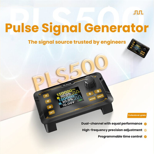 PLS500 Dual Channel PWM Pulse Signal Generator 1Hz-500kHz with Adjustable Dead Zone Complementary Waveform 1