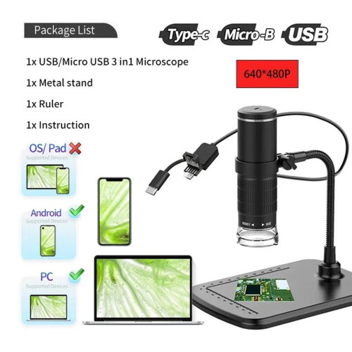 Digital Microscope 50X-1000X Magnification Portable Handheld USB Microscope with Flexible Stand for Tablet PC 1