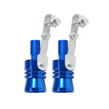 2 Sifflets D'Échappement Universels en Alliage D'Aluminium, Effet Turbo, pour Voiture, Moto, Camion (Bleu)