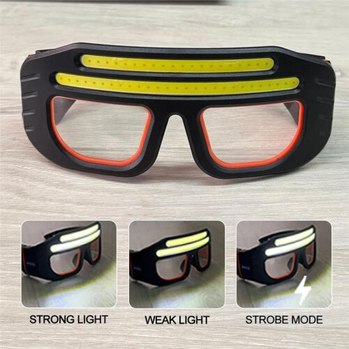 Rechargeable LED Glasses Headlight Glasses Unhindered  Light for Running Camping Work