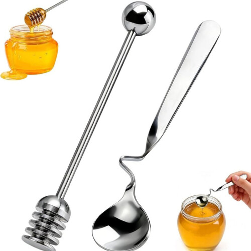Set di Cucchiai e Mestoli per  In Acciaio Inossidabile, 2 Pezzi - Ideali per Tè, Caffè e Dessert 2