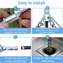 Flex‑Shaft Sewer Descaling Chain,Push-Type Rotary Cable for PVC Pipes, Toilets & Boilers,Compatible with 16mm Spring
