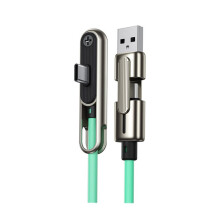 PD240W Schnellladekabel, Faltbare Halterung für Handy und Tablet, 2-in-1-Ladekabel, Klapphalterung, Kopfhörer-Datenkabel A
