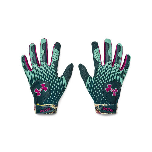 Under Armour Under Armour Herrars Baseballhandskar, (461) Blackout Teal/Comet Green/Magenta Pop, Medium