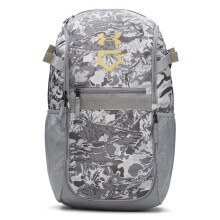 Under Armour Unisex Utility Baseball Backpack Print, (038) Steel / / Metallic Gold, One Size Fits All