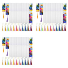 Marcador em Branco para Sublimação de 105 Peças, Marcadores de Sublimação Por Transferência Térmica com Furo e 105 Borlas Coloridas