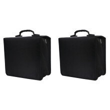 2X CD Case, 400 Capacity DVD Case CD Wallets Protective CD Storage Organizer Holder Booklet Album Box Binder (Black)
