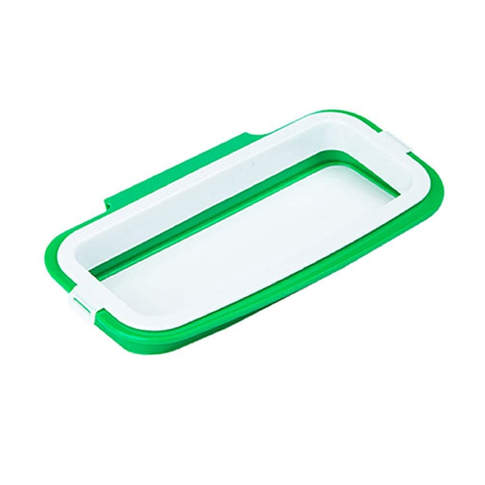 Kitchen Hanging Trash Can Shelf Cabinet Trash Rack Plastic Storage Hanging Trash Bag (Green) 4711519402457
