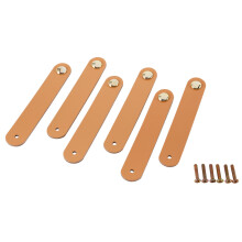 6 Pcs Leather Drawer Pull Nordic Wardrobe Cabinet Door Handle Single Hole Furniture Hardware Pulls for Cupboard Drawer B