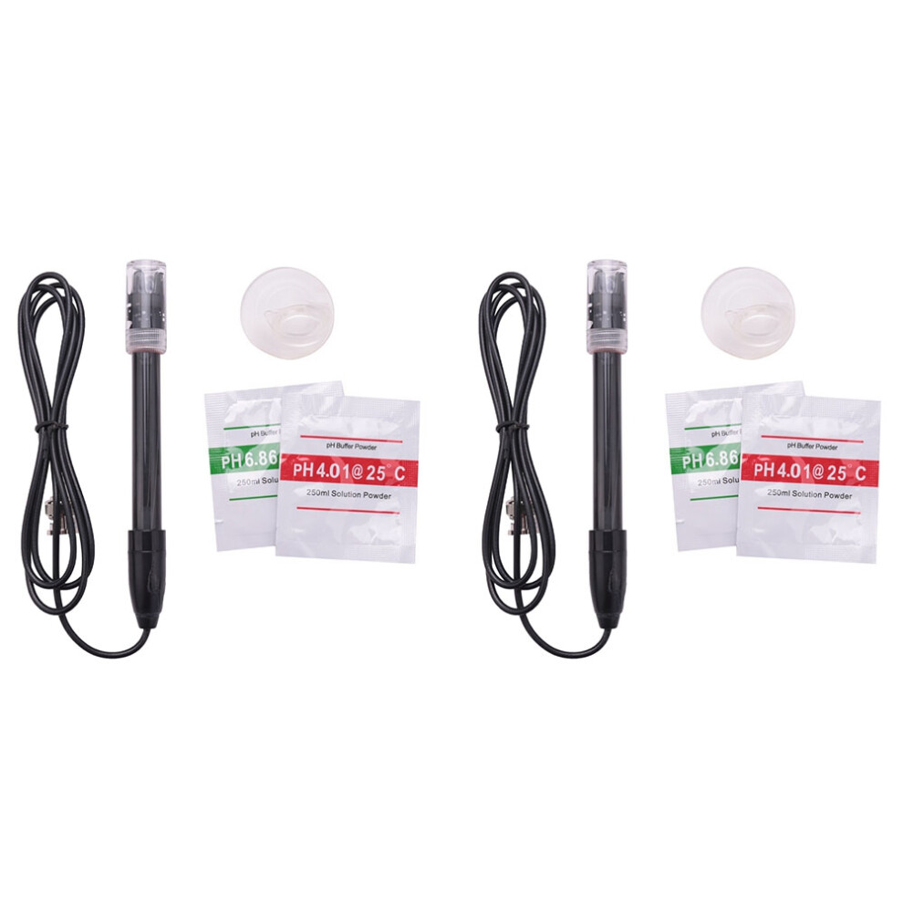 2Pcs Ph-201 Black Laboratory Electrode Electrode Sensor Connector Probe Ph Composite Electrode 6031741852287